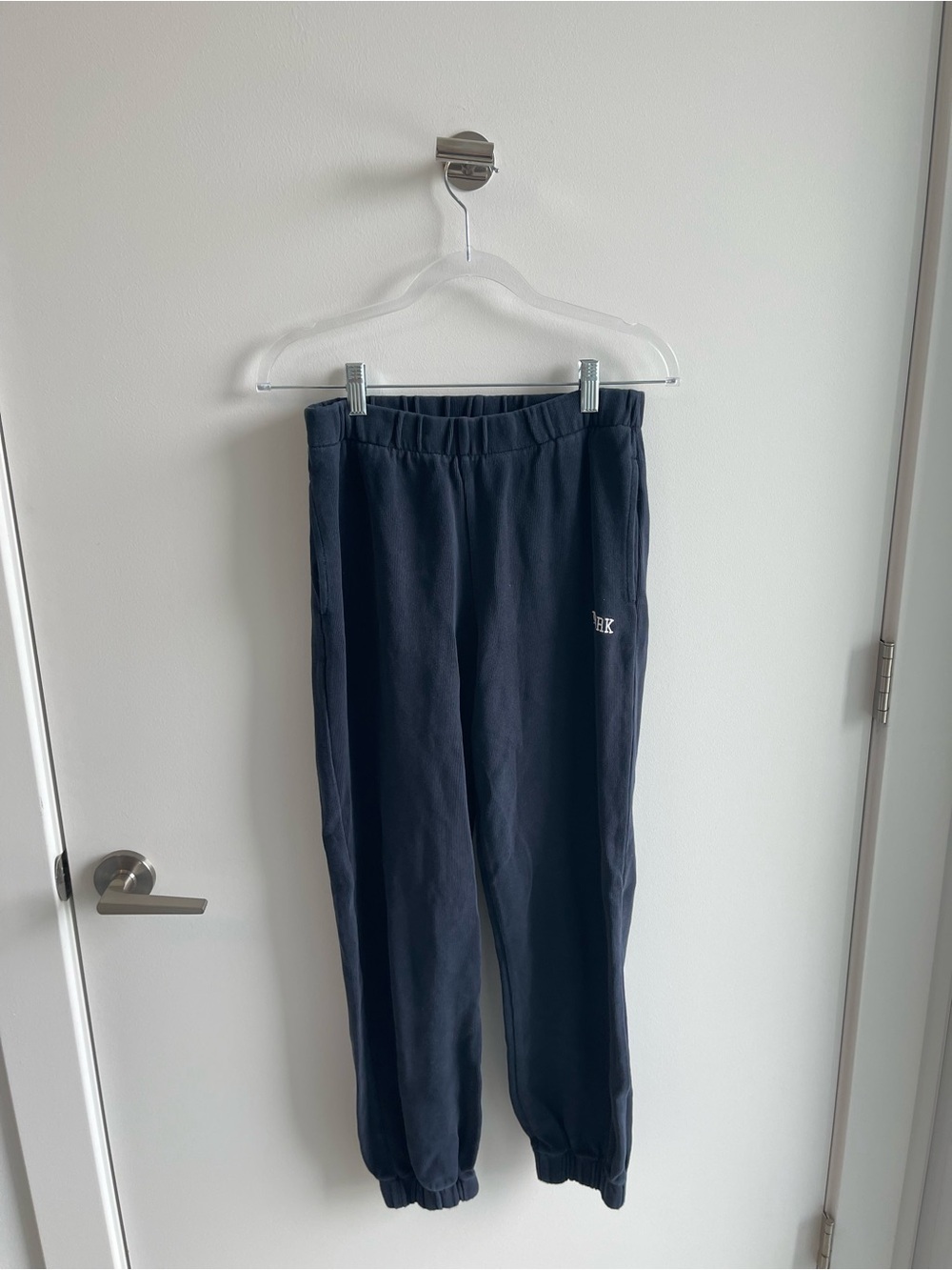 Brandy Melville Navy Sweatpants with New York Embroidered Logo